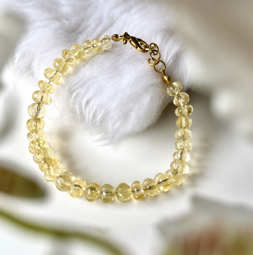 Citrine Watermelon Beads Bracelet