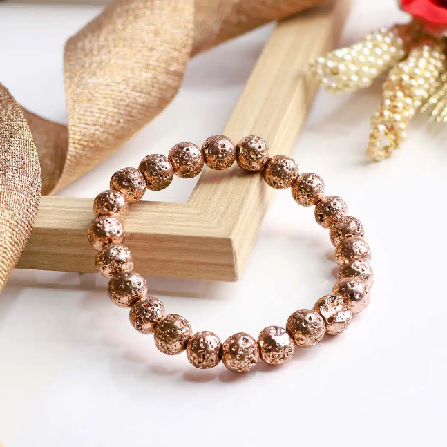 Lava Rose Metallic Bracelet 8 mm