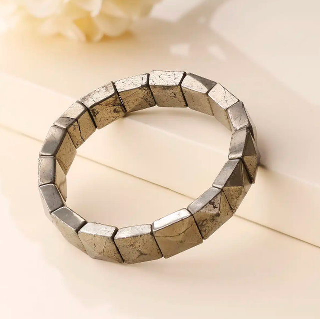 Pyrite Pyramid Shape Bracelet