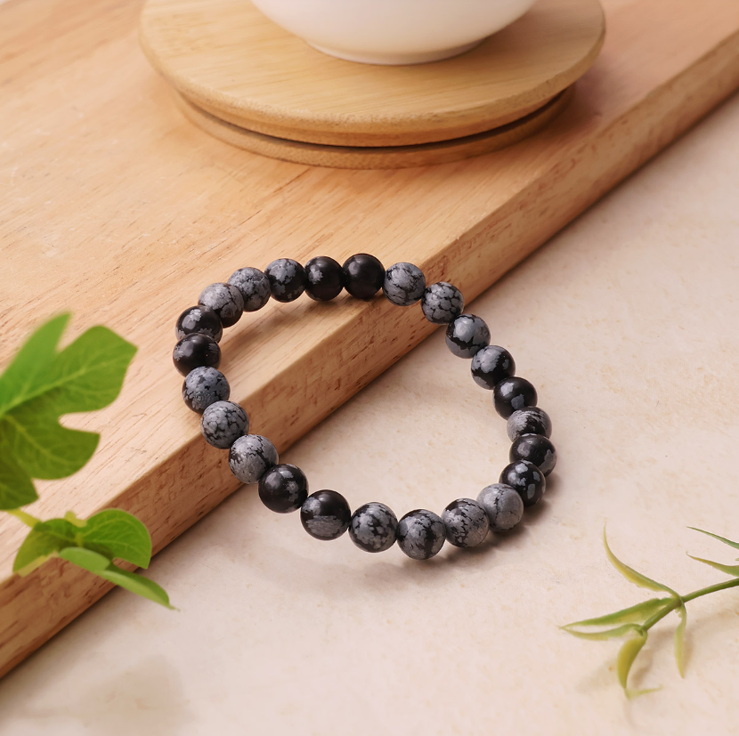 Snowflake Obsidian Bracelet 8mm