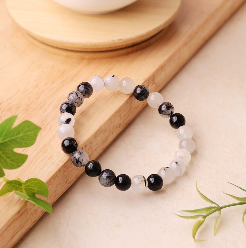 Black Rutile Beads Bracelet