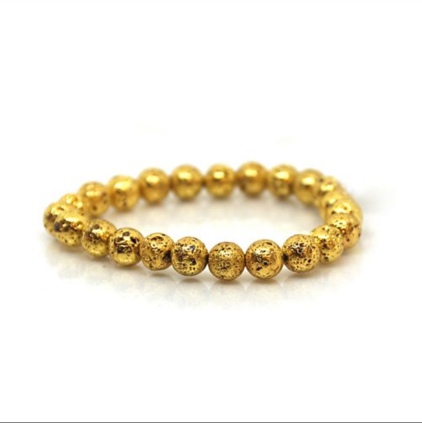 Lava Gold Metallic Bracelet 8 mm