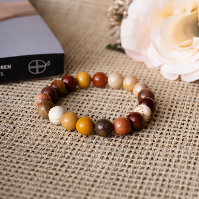 Mookaite Jasper Round Beads Bracelet