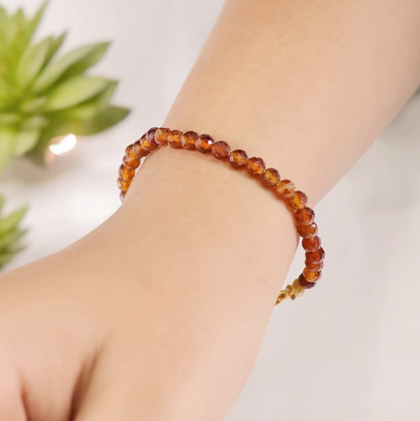 Hessonite Faceted Bracelet 4mm