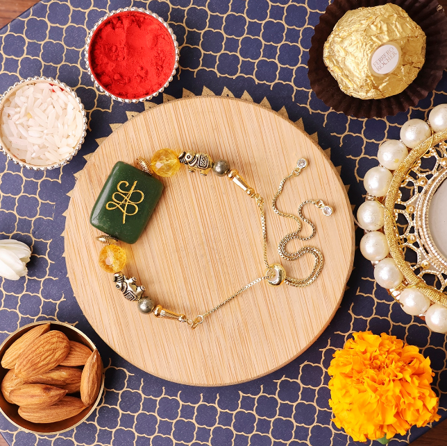 Green Jade Zibu Switch Rakhi