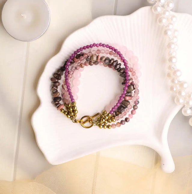 Pink Five Layered Bracelet