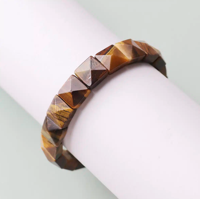 Tiger Eye Pyramid Shape Bracelet