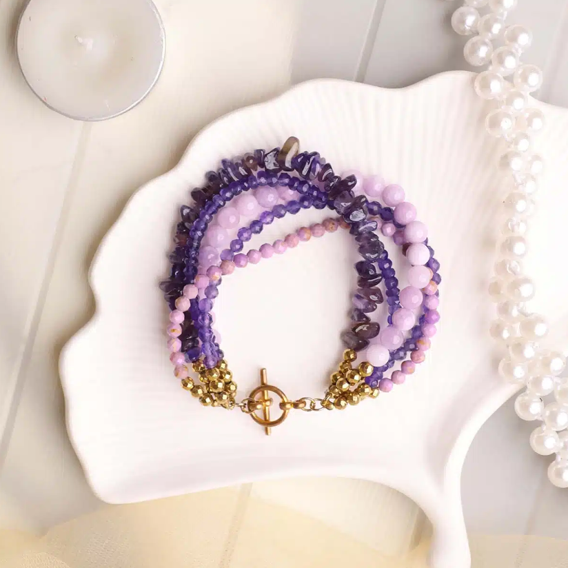 Purple Five Layered Bracelet