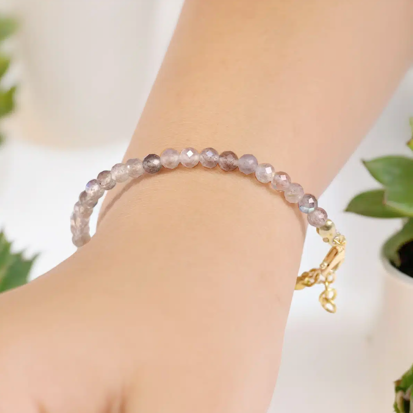 Labradorite Faceted Bracelet 4 mm