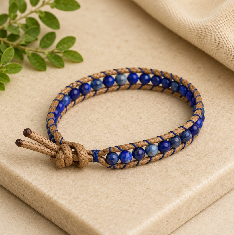 Lapis Wrap Bracelet 4mm