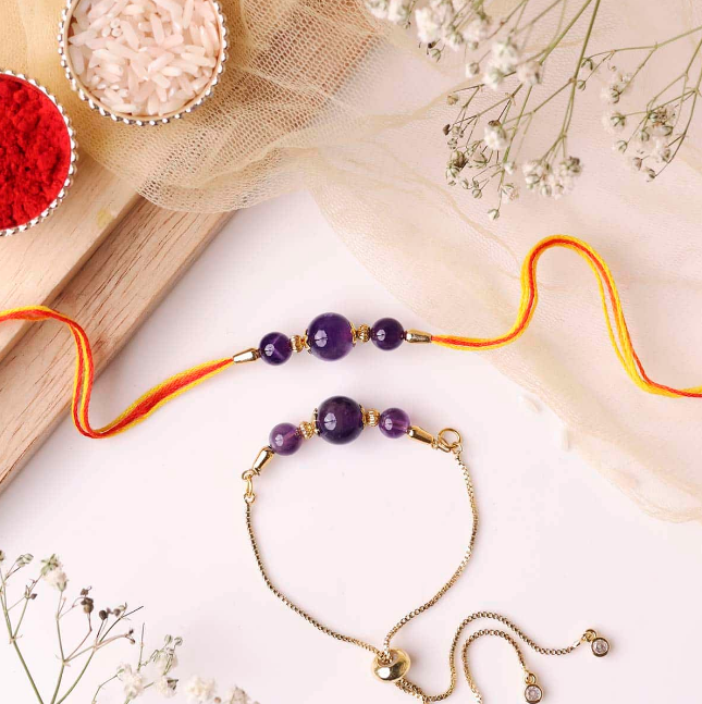Amethyst Beads Rakhi