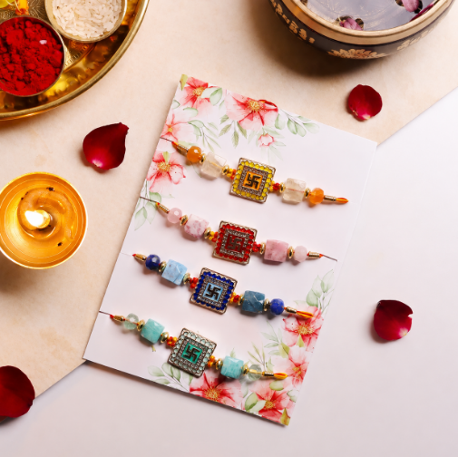 Swastik Square Rakhi Set
