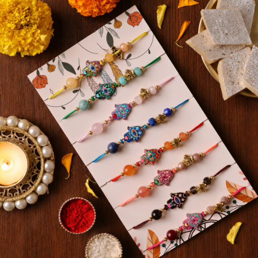 Prosperity Crystal Rakhi Set