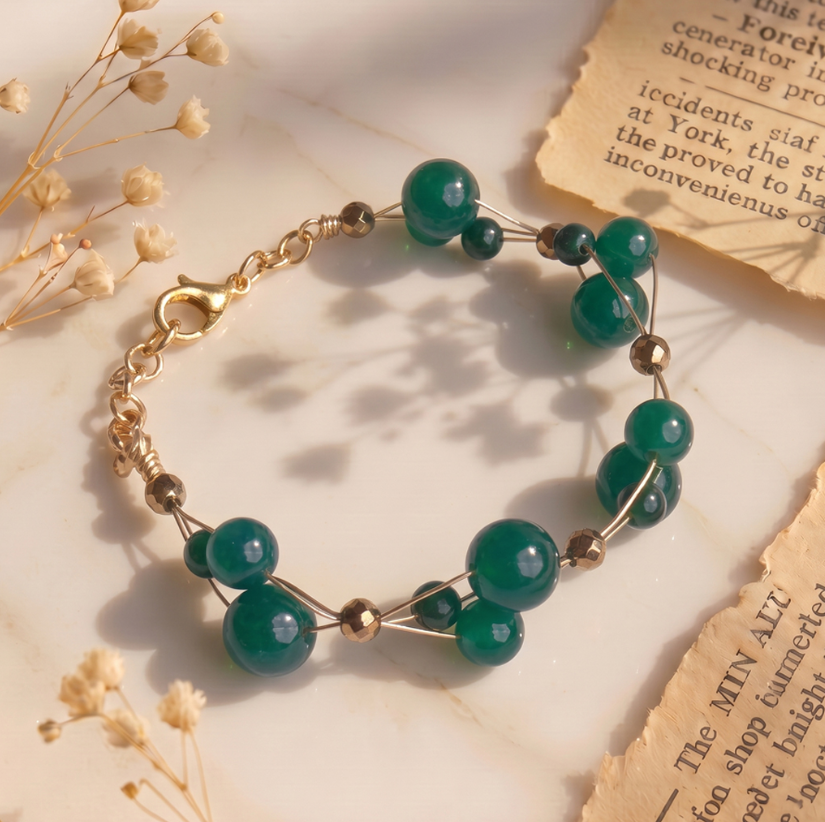 Green Jade Wire Bracelet