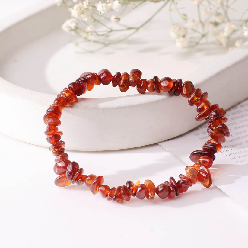 Hessonite Chips Beads Bracelet
