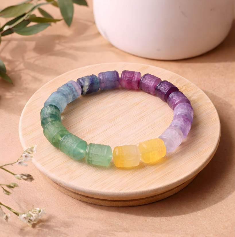 Candy Fluorite Rectangle Shape Buddhist Bracelet