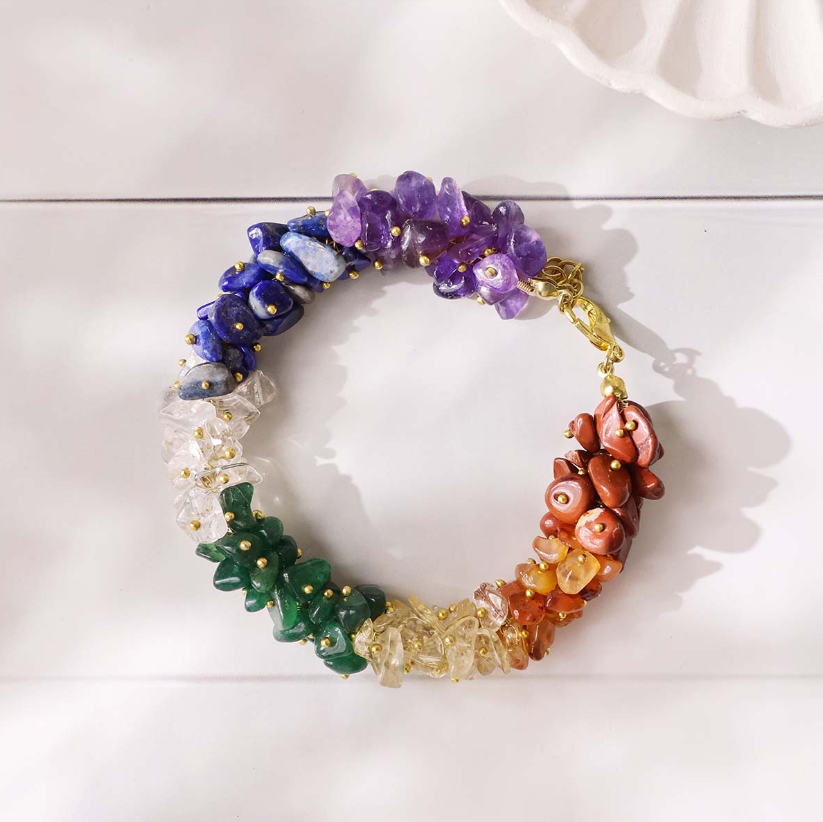 7 Chakra Chips Bunch Bracelet