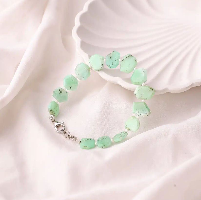 Chrysoprase Hexagon Bracelet