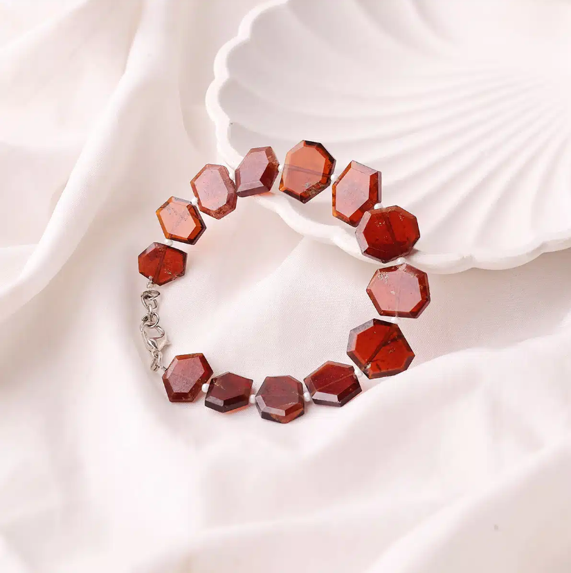Hessonite Hexagon Bracelet