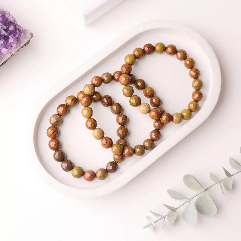 Petrified Wood Faceted Bracelet