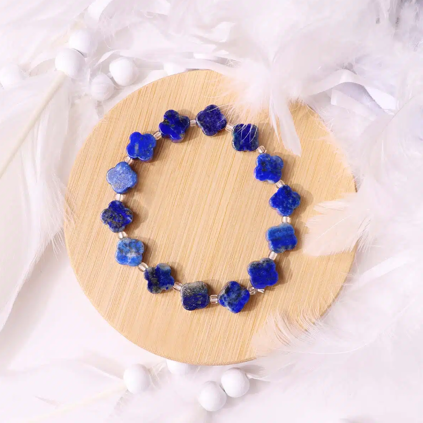 Lapis Flower Beads Bracelet