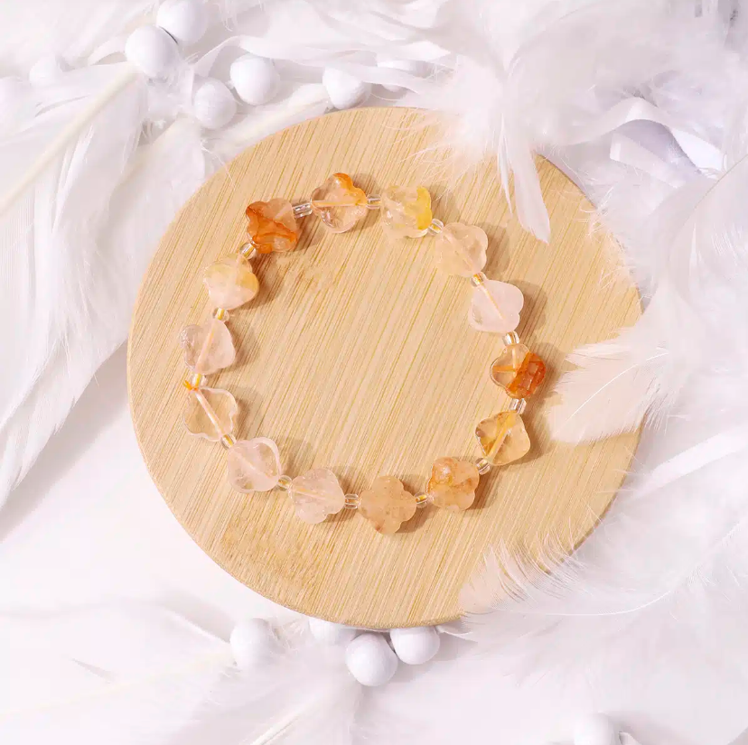 Golden Healer Quartz Flower Beads Bracelet