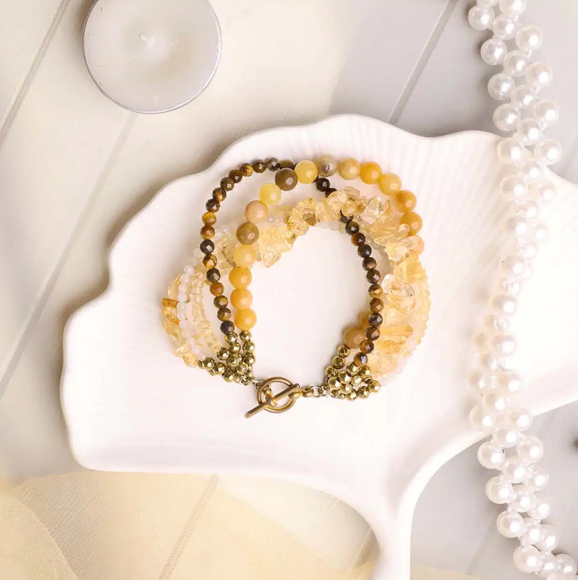 Yellow Five Layered Bracelet