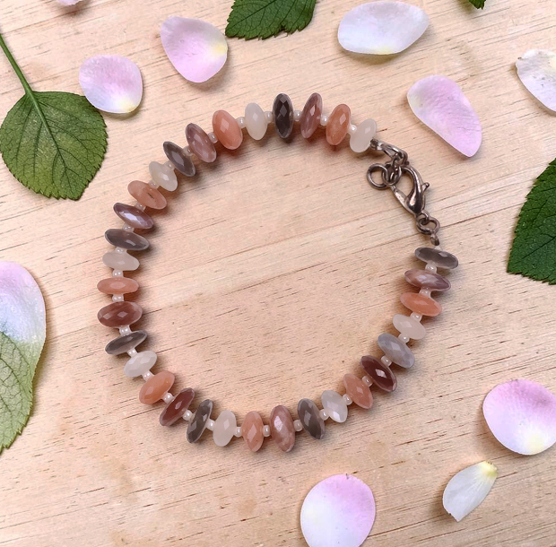 Multi Moonstone Bati Faceted Big Bracelet