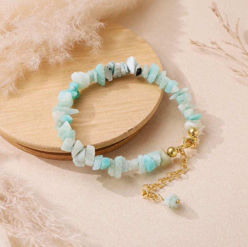 Amazonite Chips Chain Bracelet
