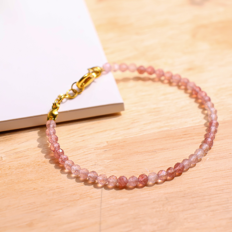 Strawberry Faceted Chain Bracelet 4mm