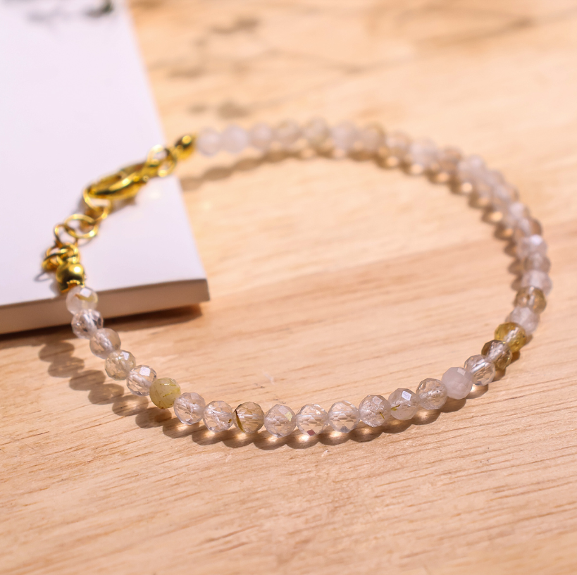 Golden Rutile Faceted Chain Bracelet 4mm
