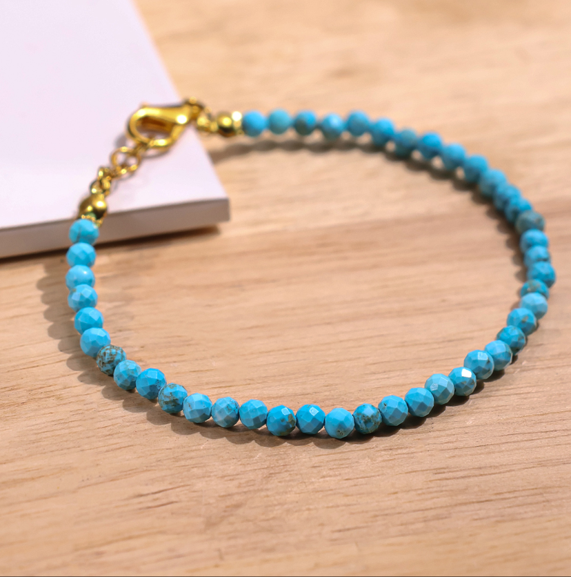 Firoza Faceted Chain Bracelet 4mm