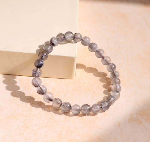 Silver Rutile Bracelet 8mm