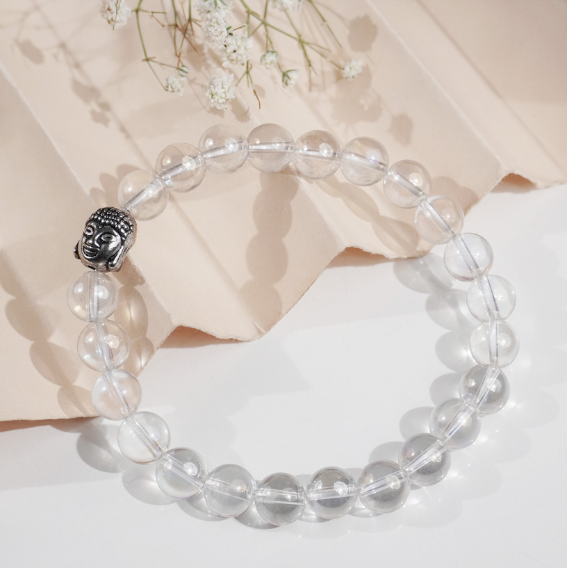 Angel Aura Quartz Buddha Bracelet 8 mm