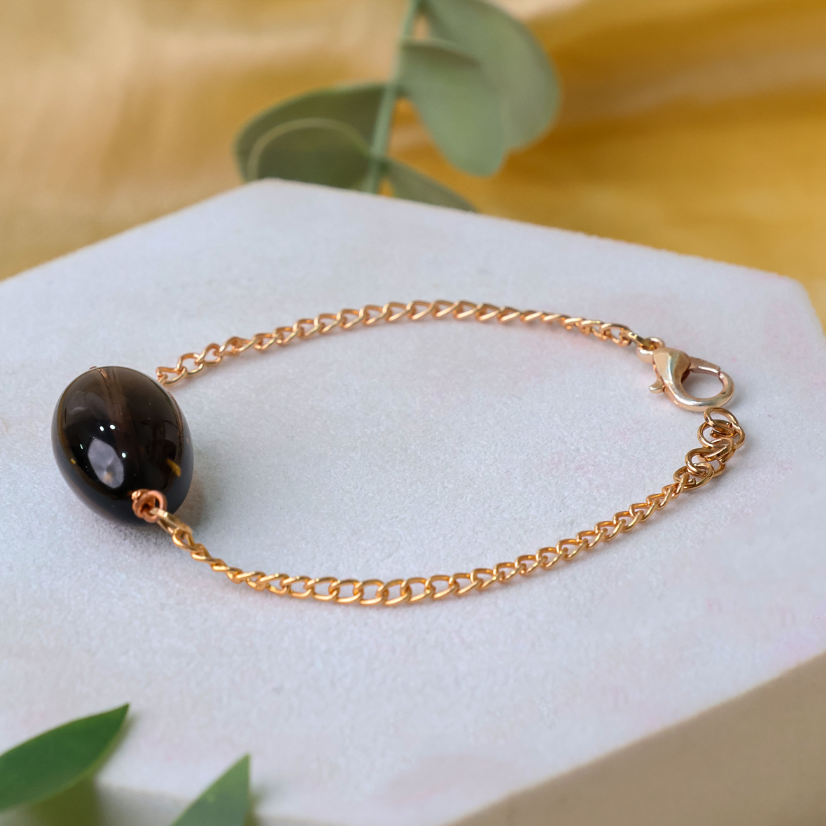 Smokey Quartz Single Tumble Bracelet