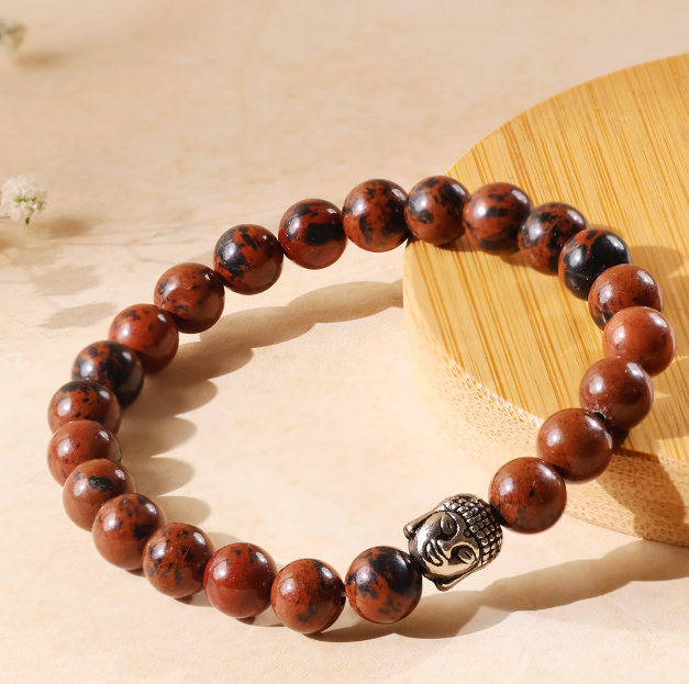 Mahogany Obsidian Buddha Bracelet 8 mm