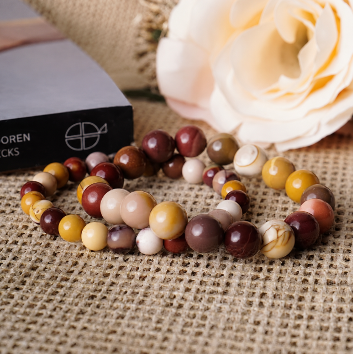 Mookaite Jasper Round Beads Bracelet