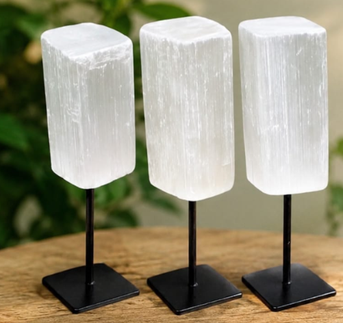 NATURAL SELENITE RAW WITH STAND