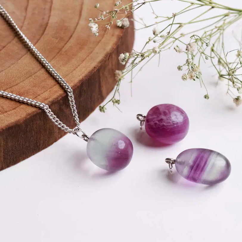 Candy Fluorite Tumble Pendant