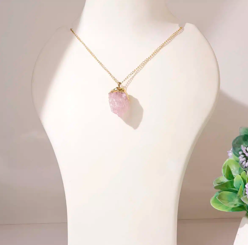Rose Quartz Raw Pendant