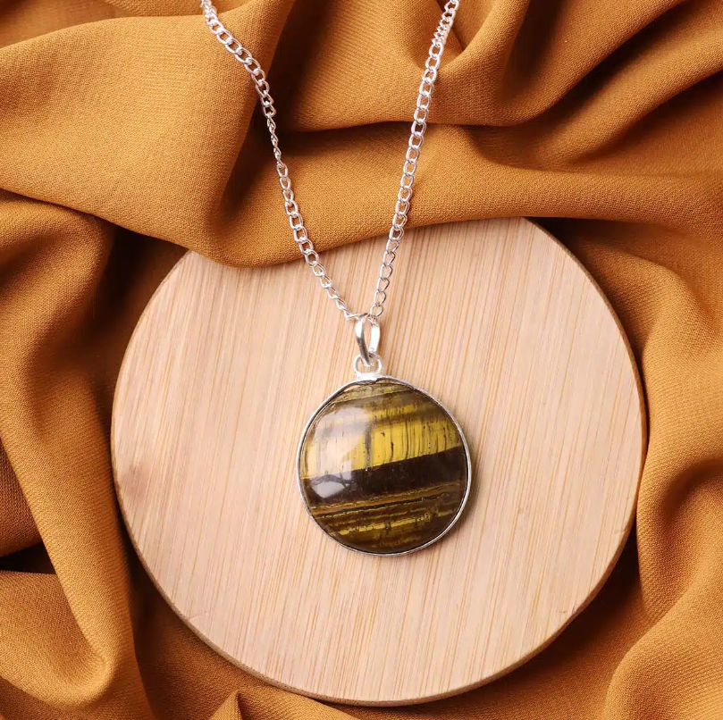 Tiger Eye Round Pendant