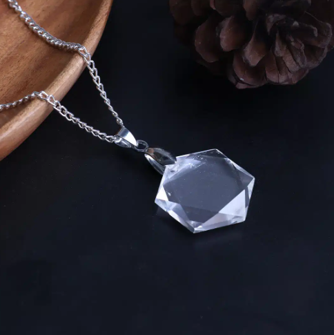 Clear Quartz Hexagon Pendant