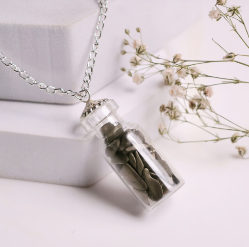 Pyrite Chips Bottle Pendant
