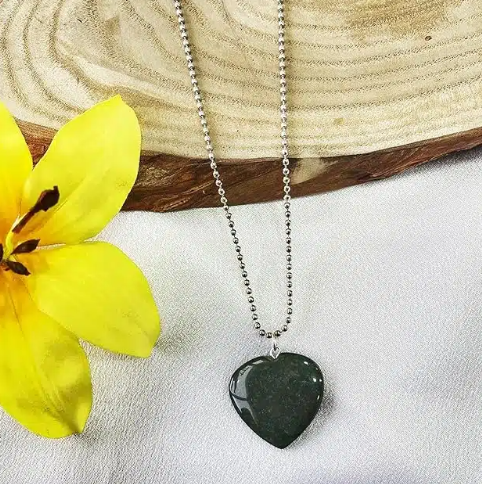 Blood Stone Heart Pendant
