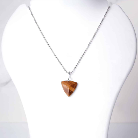 Tiger Eye Triangle Shape Pendant