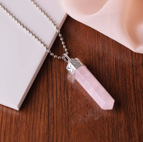 Rose Quartz Pencil Pendant