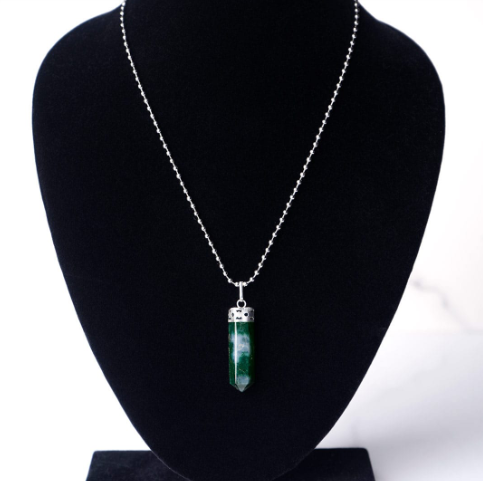 Moss Agate Pencil Pendant