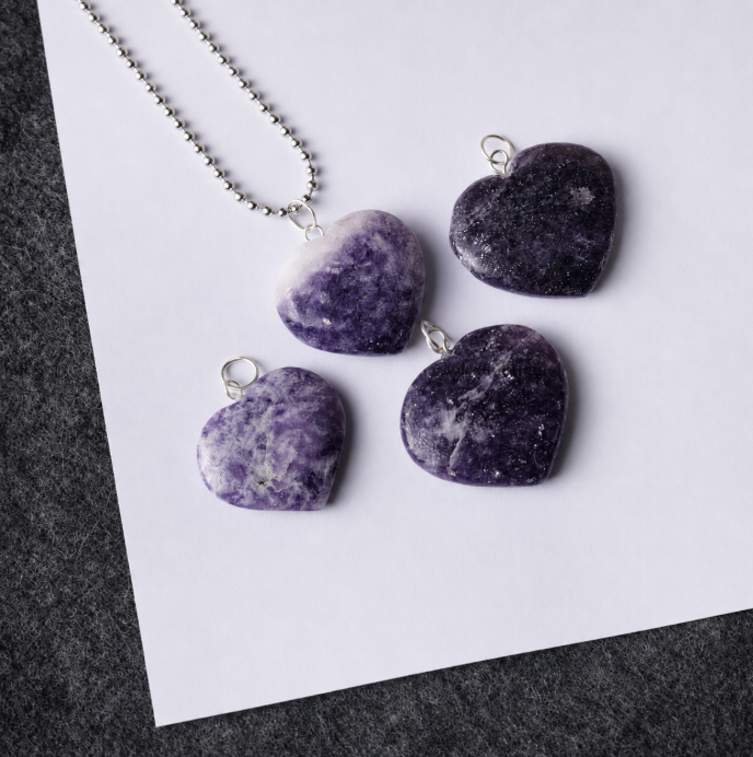 Lepidolite Heart Pendant