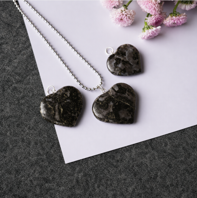Indigo Gabbro Heart Pendant