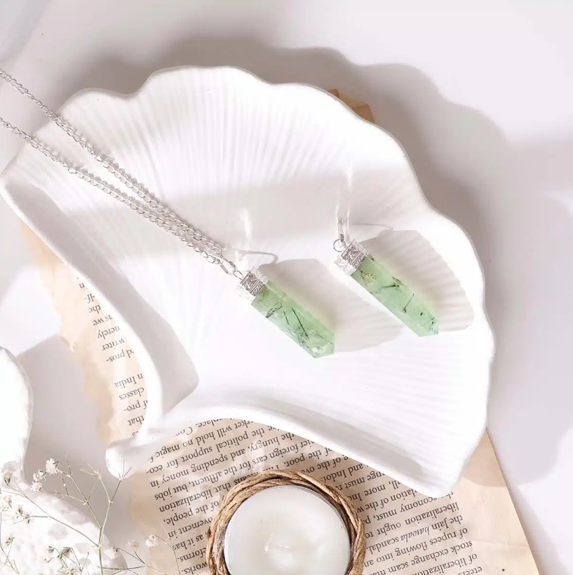 Prehnite Pencil Pendant